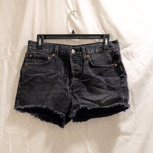 Aritzia Denim Forum - Ex Boyfriend Shorts - Black Eyeliner Wash (Size 27)